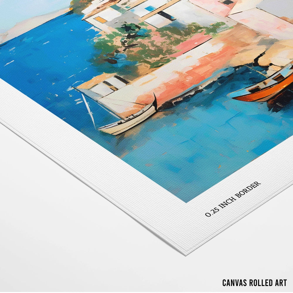 Town By the Sea Landscape Wall Art - XS / Matte Paper / Rolled Art - Nook At You