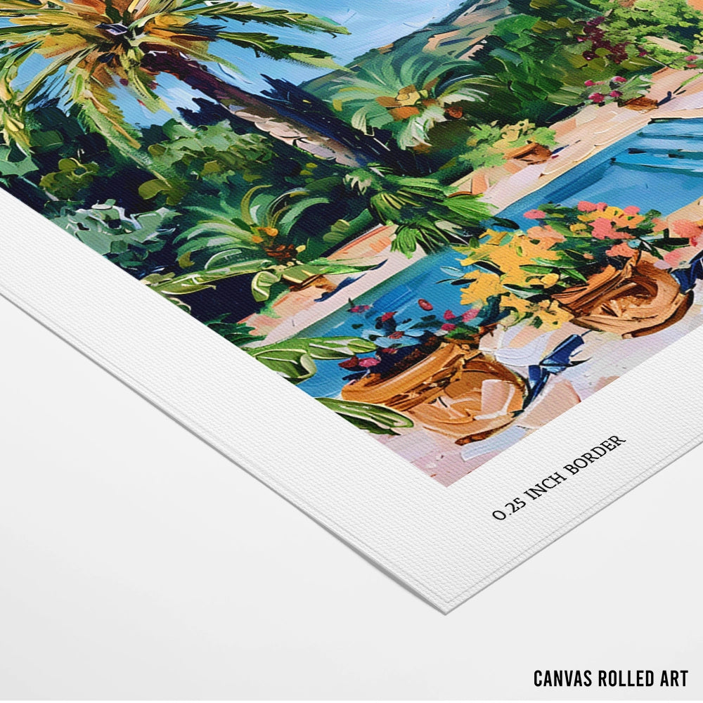Pool and Palm Landscape Wall Decor - XS / Matte Paper / Rolled Art - Nook At You