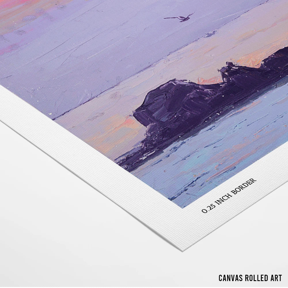 Purple Ocean Sunset Landscape Wall Art Poster for Living Room - XS / Matte Paper / Rolled Art - Nook At You