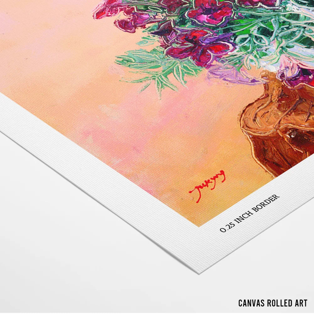 Vibrant Potted Flowers Floral Canvas Wall Art - XS / Matte Paper / Rolled Art - Nook At You