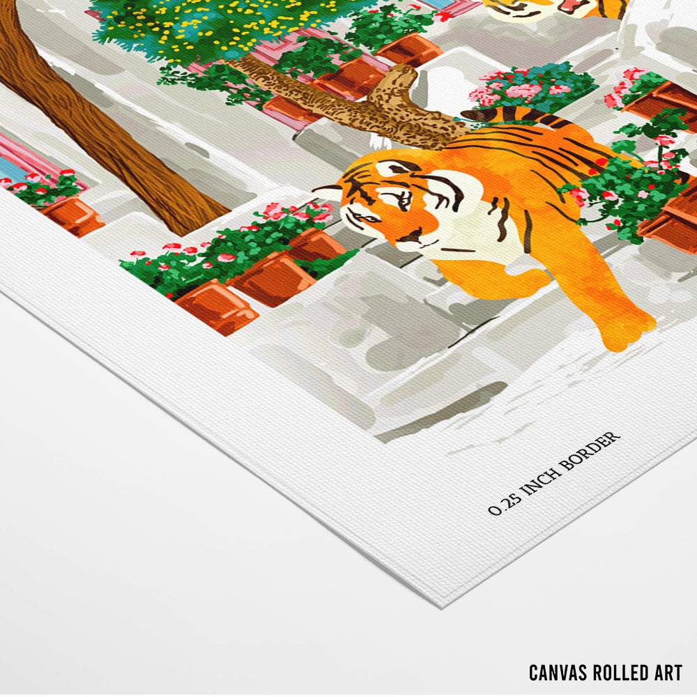 Tiger Tropical Luxury Villa Art Print - XS / Matte Paper / Rolled Art - Nook At You