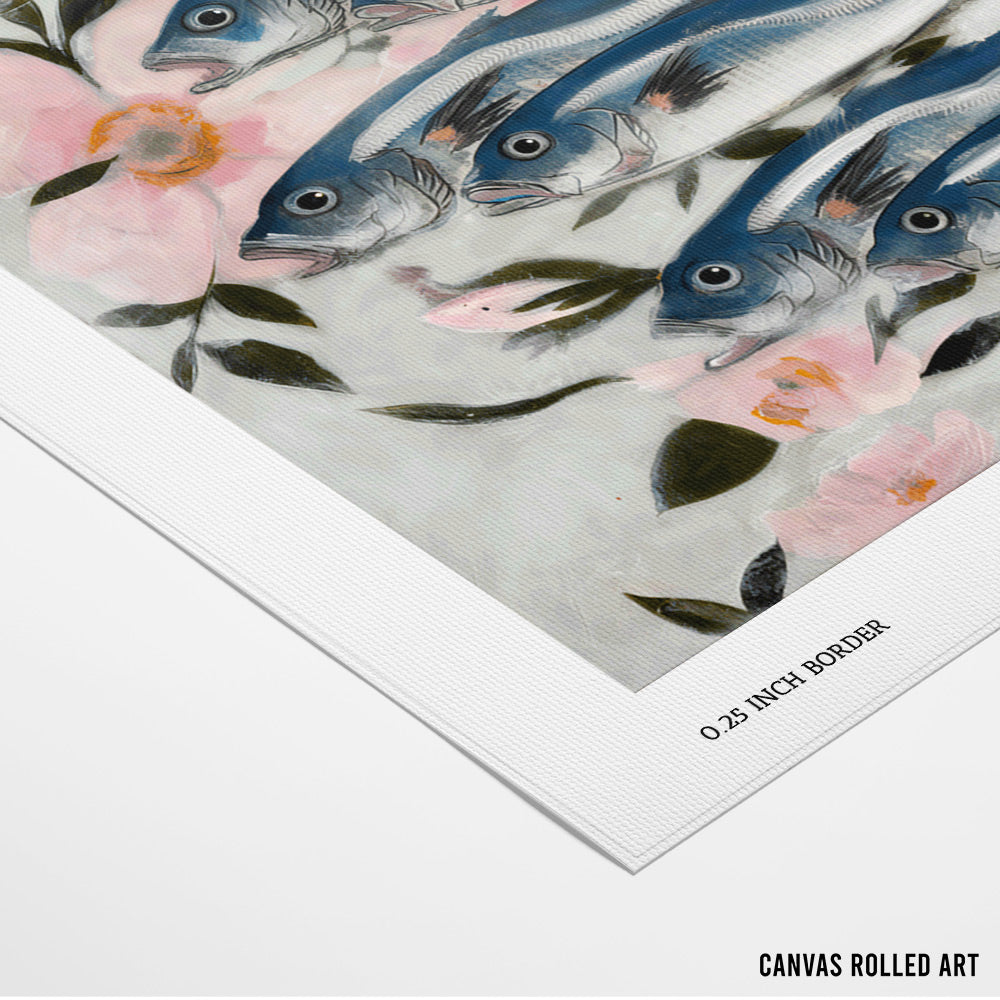 Sardines In Pink Wall Art Print - XS / Matte Paper / Rolled Art - Nook At You