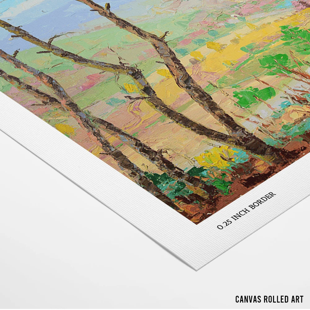Scenic Valley Village Landscape Wall Art Painting - XS / Matte Paper / Rolled Art - Nook At You