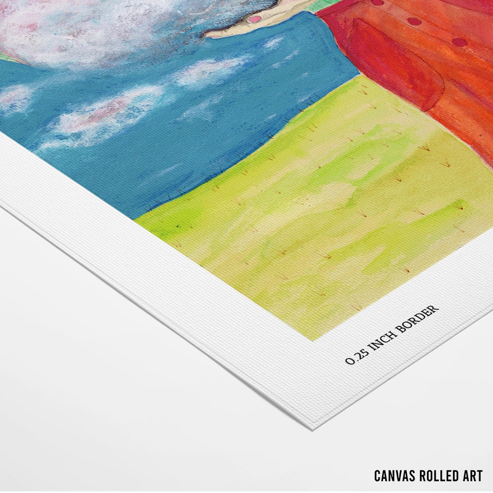 Head in the Clouds – Women Illustration Painting - XS / Matte Paper / Rolled Art - Nook At You