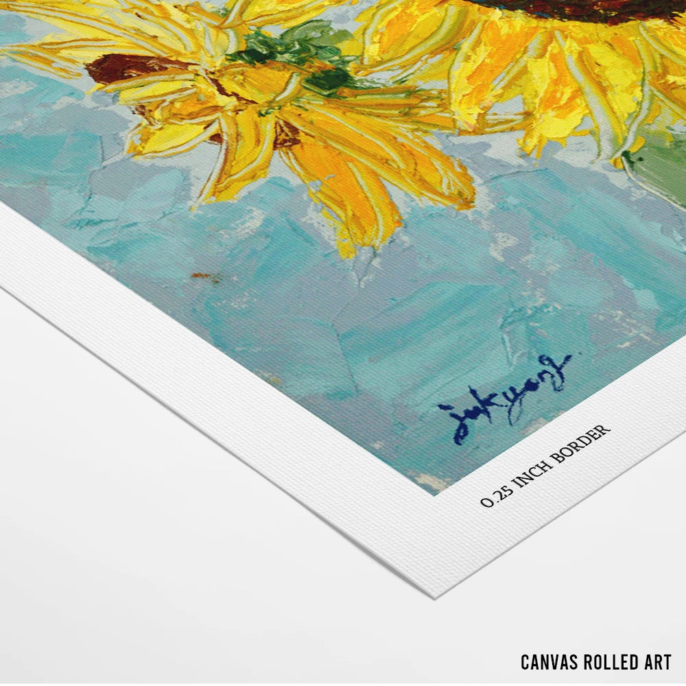 Bright Yellow Sunflowers Floral Wall Art For Living Room - XS / Matte Paper / Rolled Art - Nook At You