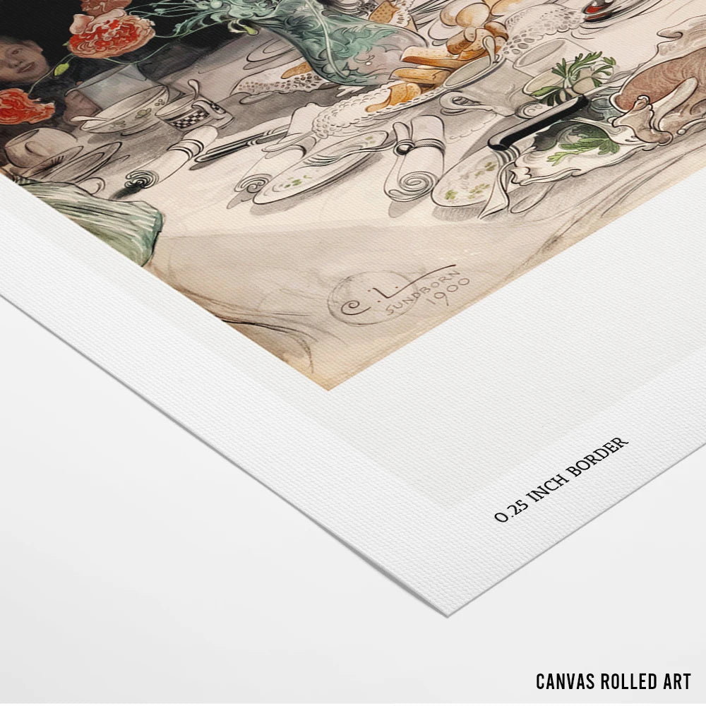 Carl Larsson - Around the Evening Lamp (1900) Exhibition Wall Art Print - XS / Matte Paper / Rolled Art - Nook At You