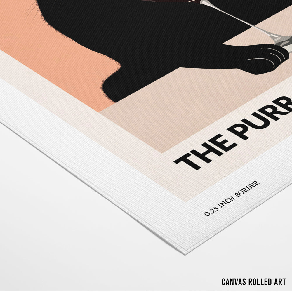 Cat & Wine Wall Art Print - XS / Matte Paper / Rolled Art - Nook At You