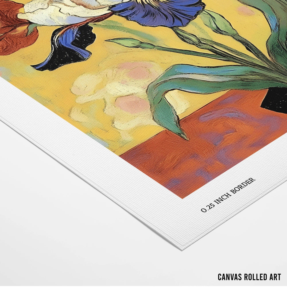 Iris In a Vase Botanical Wall Art Print - XS / Matte Paper / Rolled Art - Nook At You