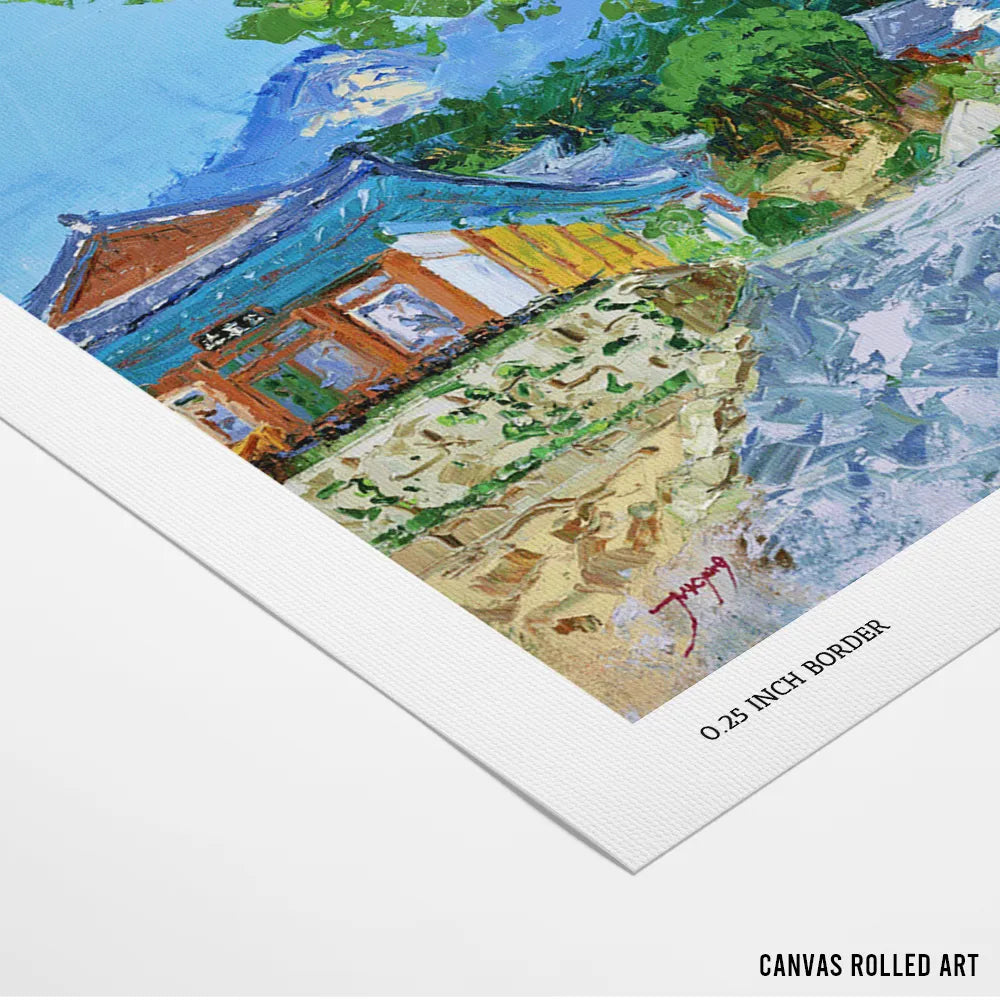 Korean Temple Mountain View Landscape Print - XS / Matte Paper / Rolled Art - Nook At You
