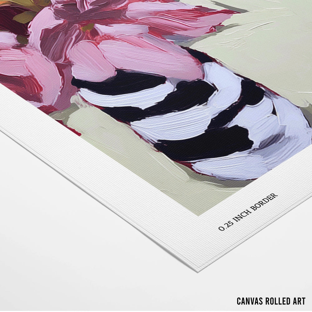 Pink Flowers Botanical Canvas Painting - XS / Matte Paper / Rolled Art - Nook At You