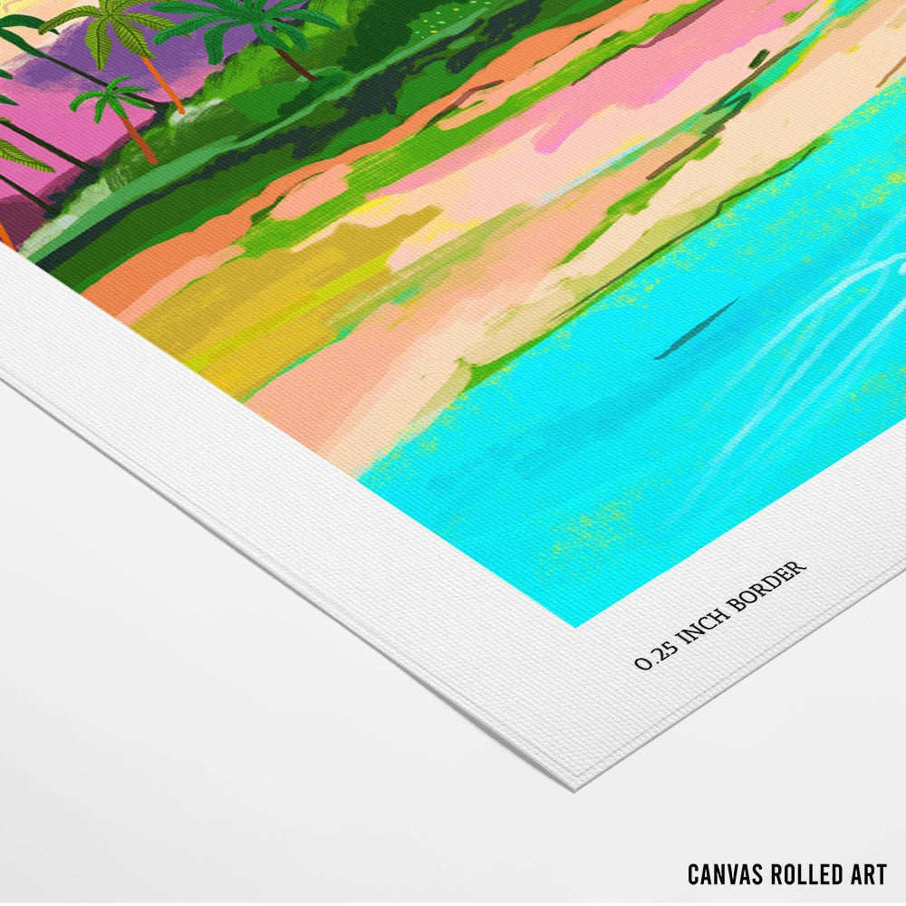 Tropical Backwaters of Kerala Landscape Canvas Paintings - XS / Matte Paper / Rolled Art - Nook At You