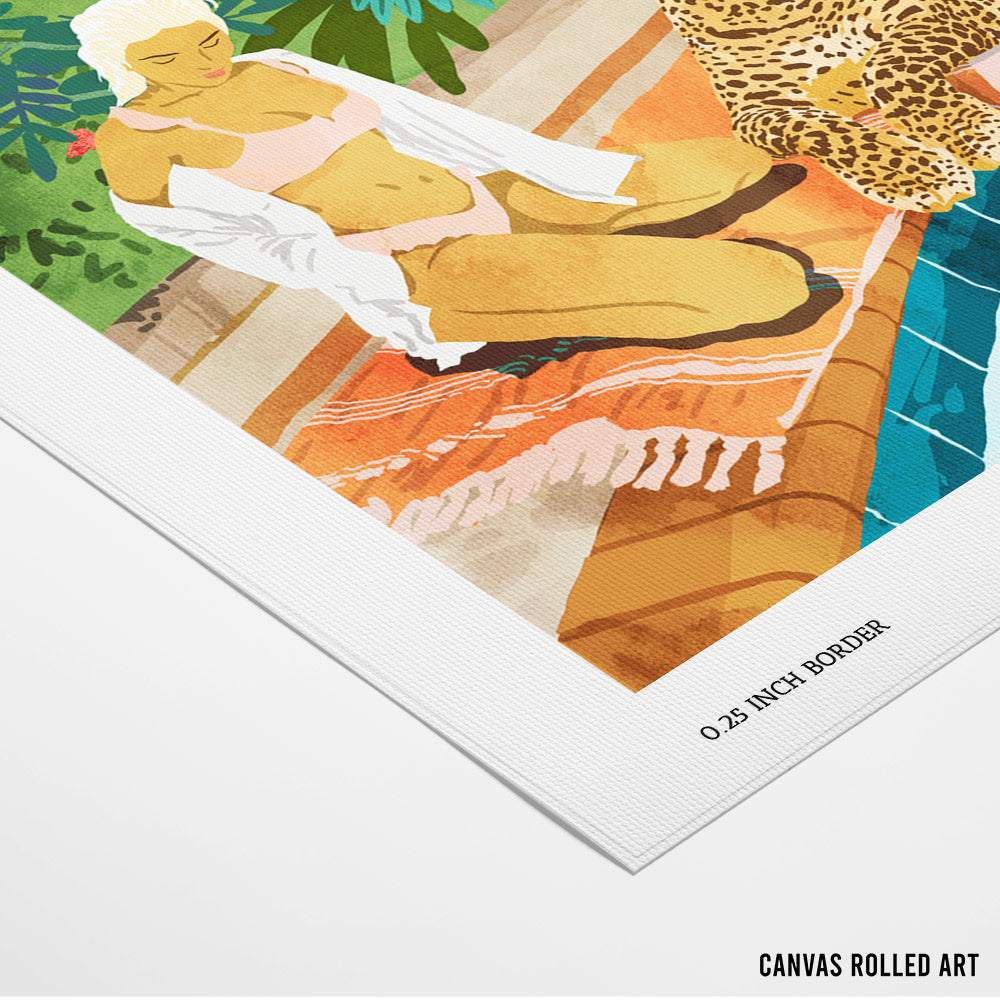 Cheetah On the Wild Side Botanical Wall Art - XS / Matte Paper / Rolled Art - Nook At You