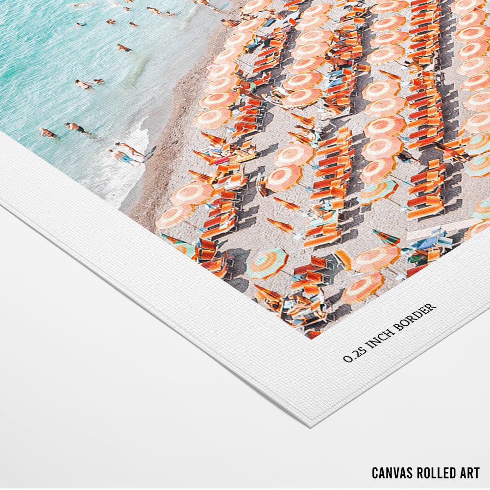 Positano Beach Landscape Art Print (Vertical) - XS / Matte Paper / Rolled Art - Nook At You