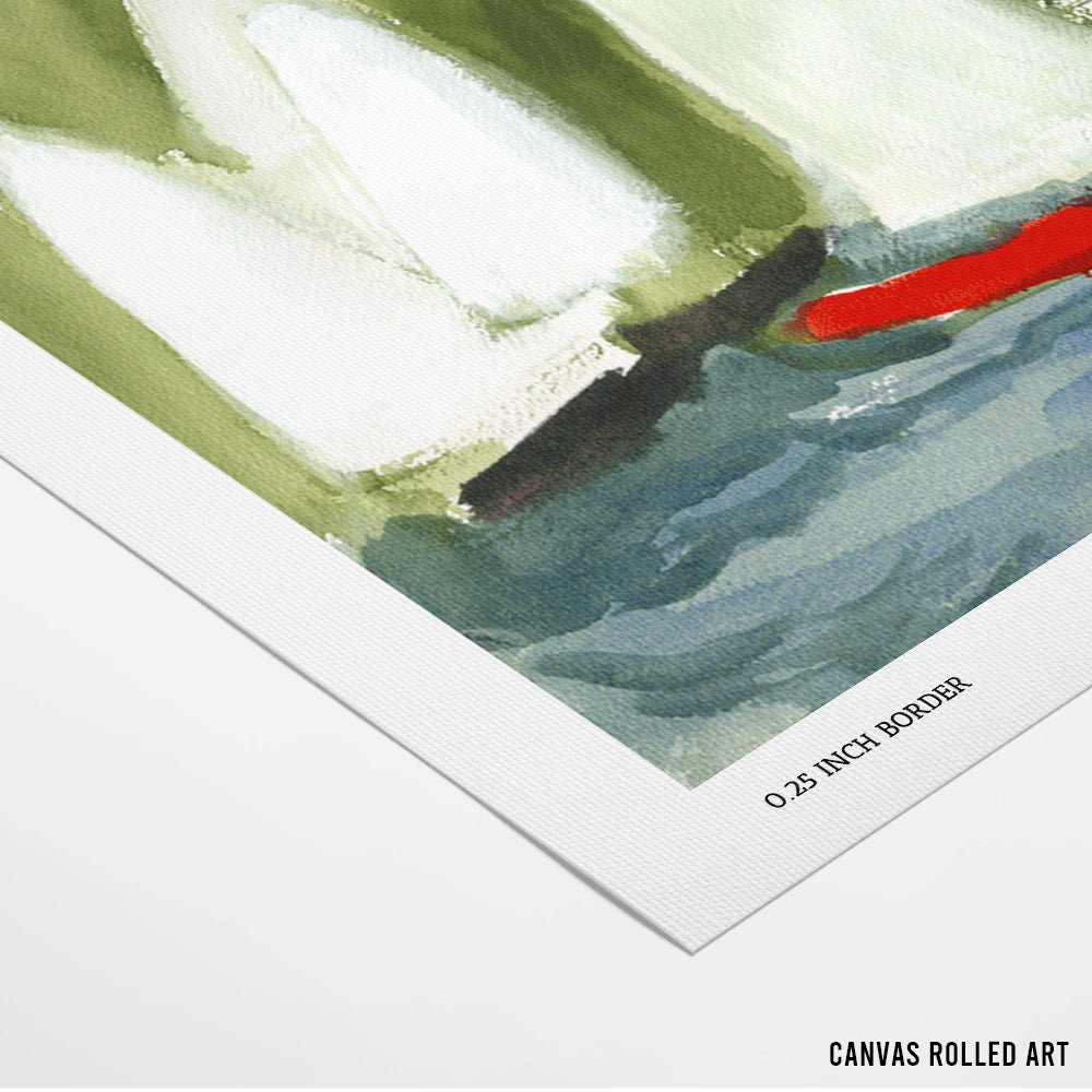 Modern Sailboats Seascape Abstract Wall Art - XS / Matte Paper / Rolled Art - Nook At You