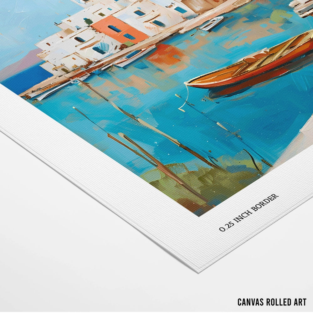 Village By The Sea Landscape Canvas Art Print - XS / Matte Paper / Rolled Art - Nook At You