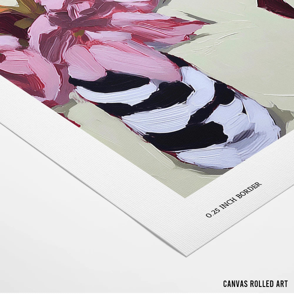 Pink Flowers Botanical Canvas Painting - XS / Matte Paper / Rolled Art - Nook At You