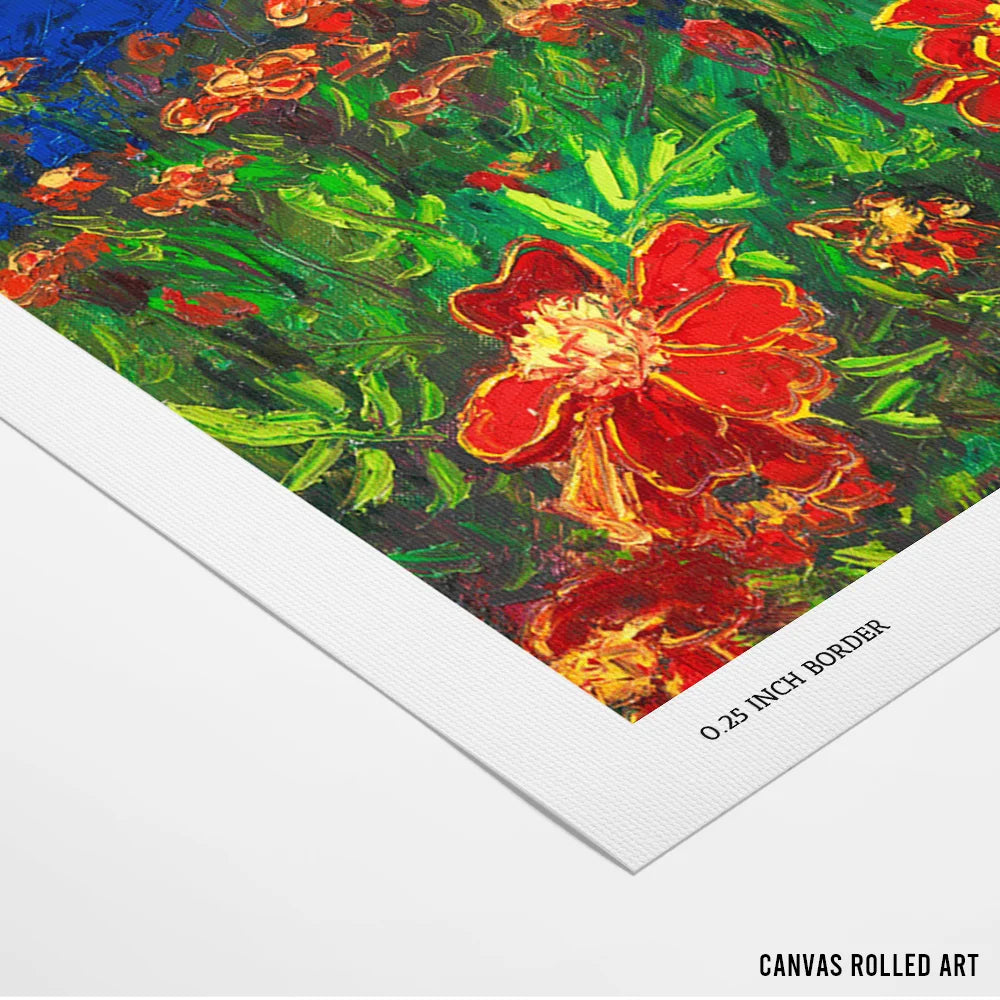 Temple Garden Marigolds Botanical Wall Art Poster - XS / Matte Paper / Rolled Art - Nook At You