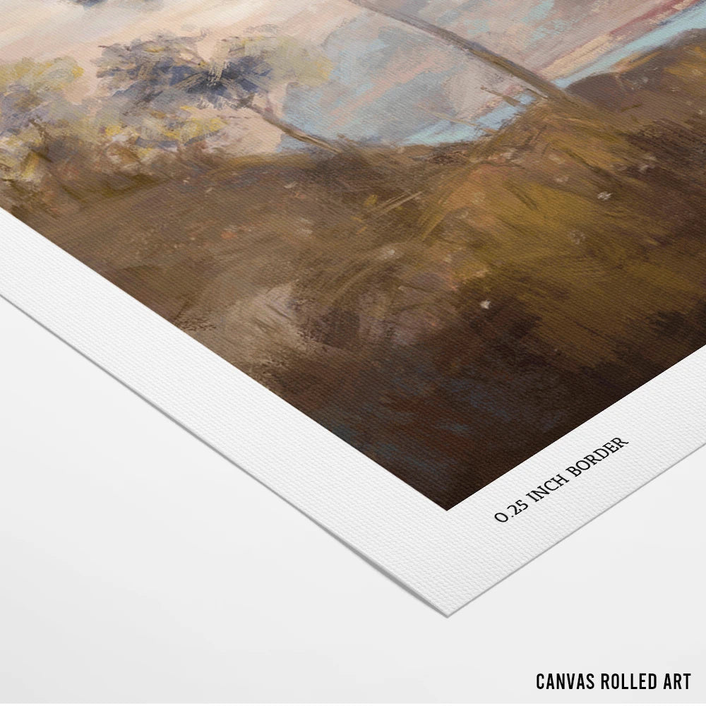 Hazy Mountain Retreat Landscape Art For Living Room - XS / Matte Paper / Rolled Art - Nook At You