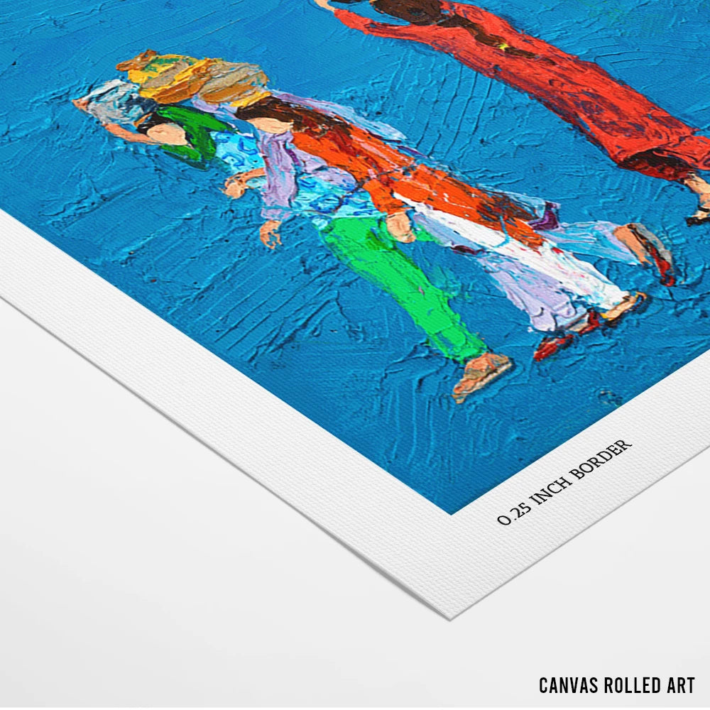 Colorful Water Carriers Canvas Painting for Living Room - XS / Matte Paper / Rolled Art - Nook At You