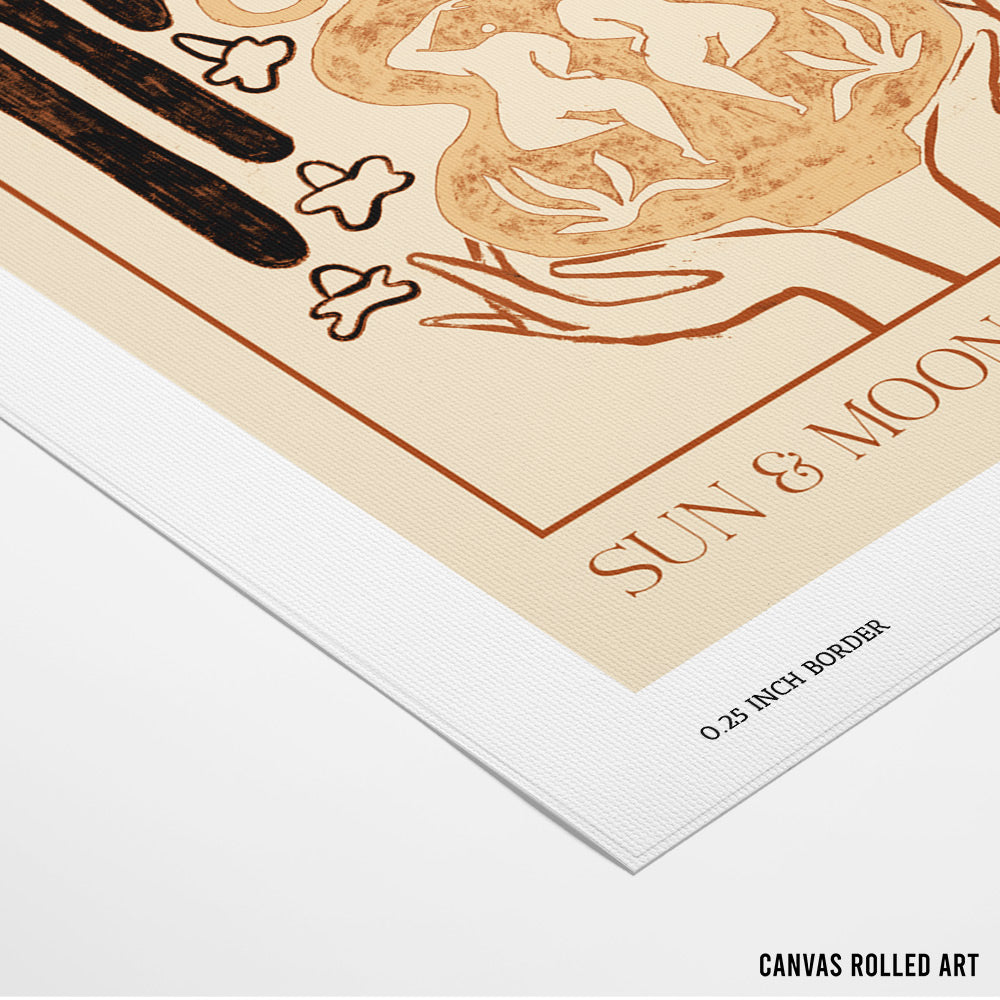 Sun & Moon Boho Artwork - XS / Matte Paper / Rolled Art - Nook At You