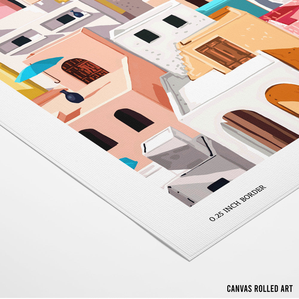 Pastel Cityscape Canvas Painting - XS / Matte Paper / Rolled Art - Nook At You