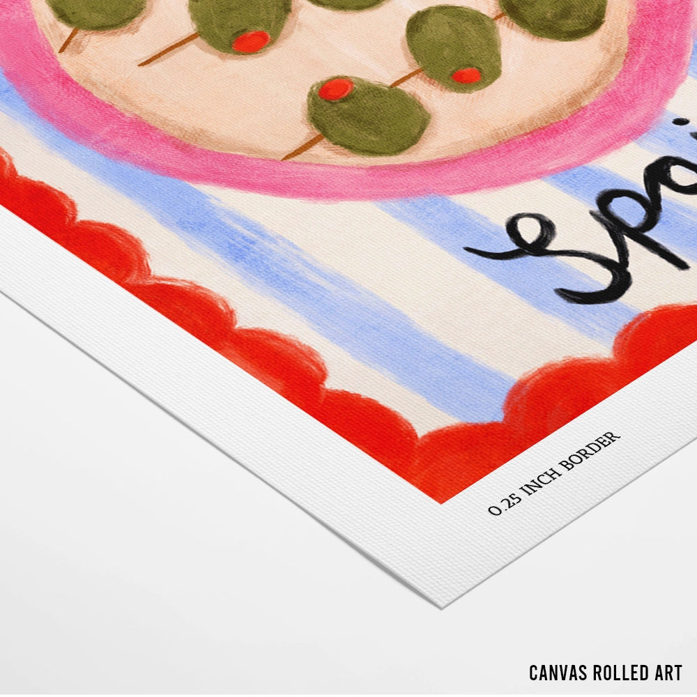 Spanish Olives Plate Gourmet Painting - XS / Matte Paper / Rolled Art - Nook At You