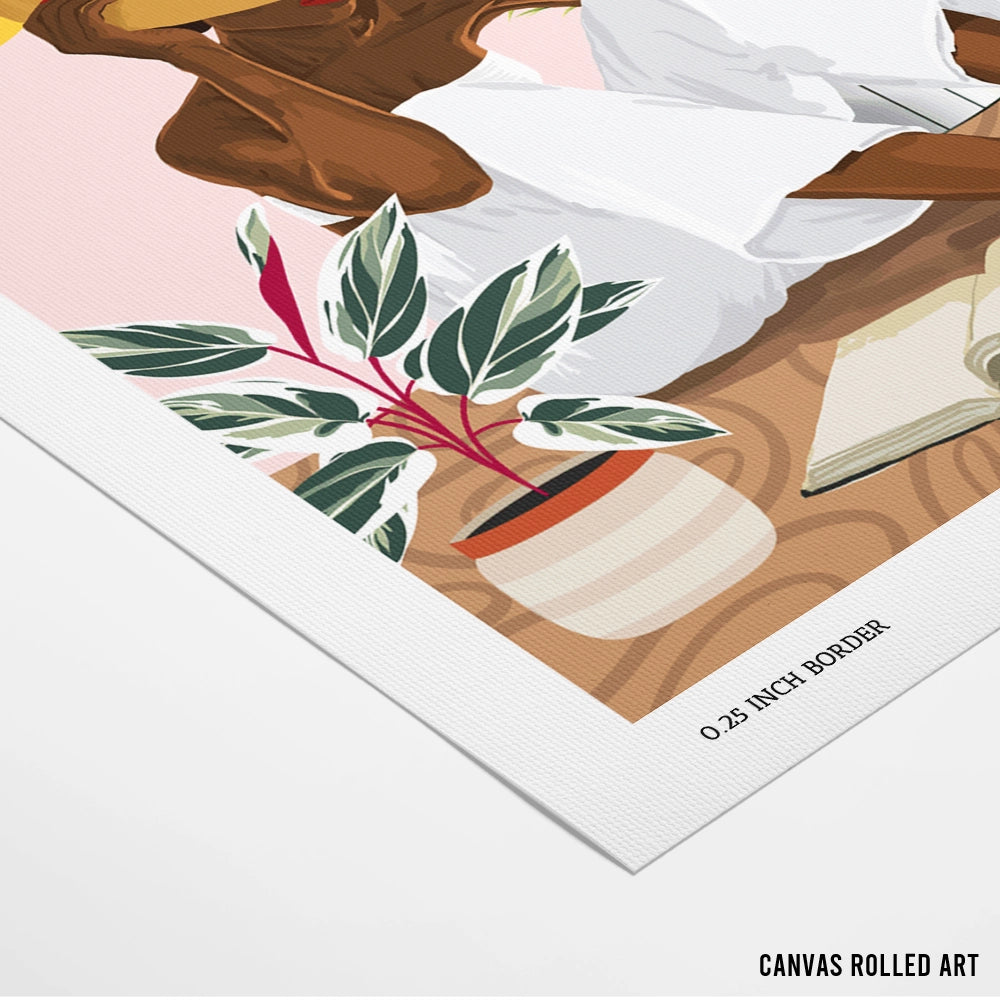 Summer Reading Women Illustration Painting - XS / Matte Paper / Rolled Art - Nook At You