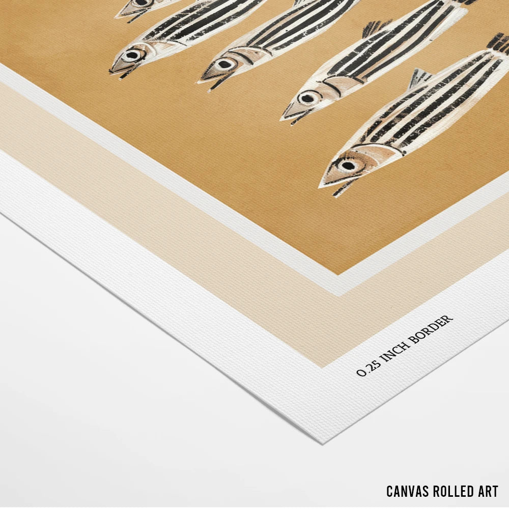 Minimal Fish Study Abstract Painting for Living Room - XS / Matte Paper / Rolled Art - Nook At You
