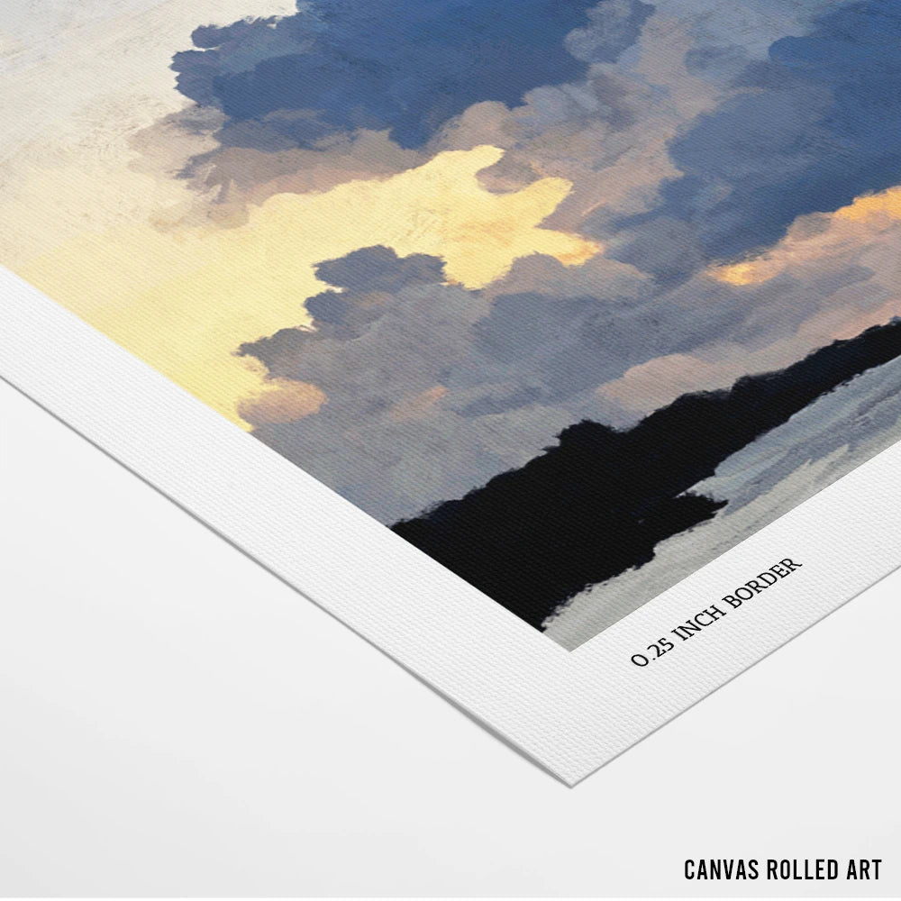 Porthmeor Sunset Horizontal Landscape Painting for Living Room - XS / Matte Paper / Rolled Art - Nook At You