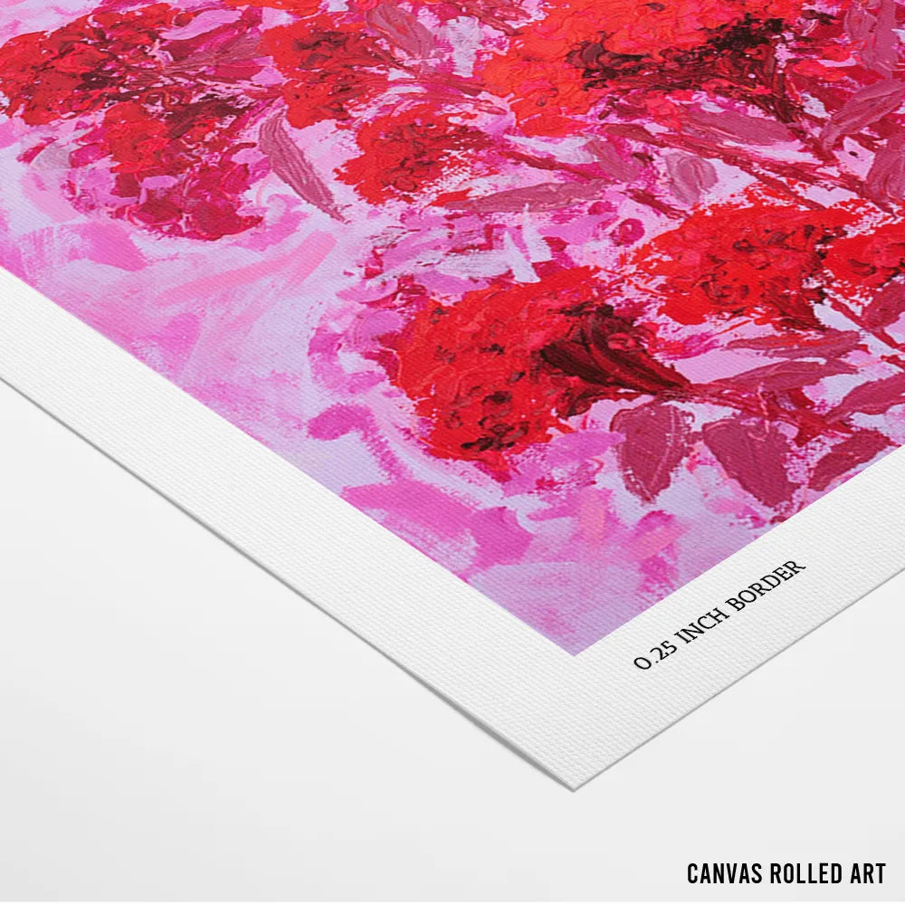 Vibrant Red Floral Garden Botanical Wall Art Print - XS / Matte Paper / Rolled Art - Nook At You