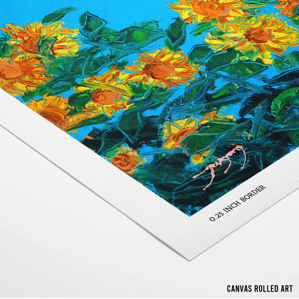 Vibrant Sunflower Field Floral Wall Art - XS / Matte Paper / Rolled Art - Nook At You