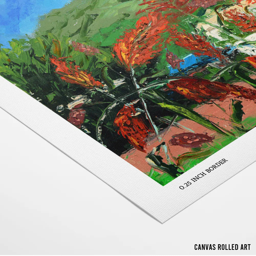Vibrant Sorghum Field Landscape Nature Painting - XS / Matte Paper / Rolled Art - Nook At You
