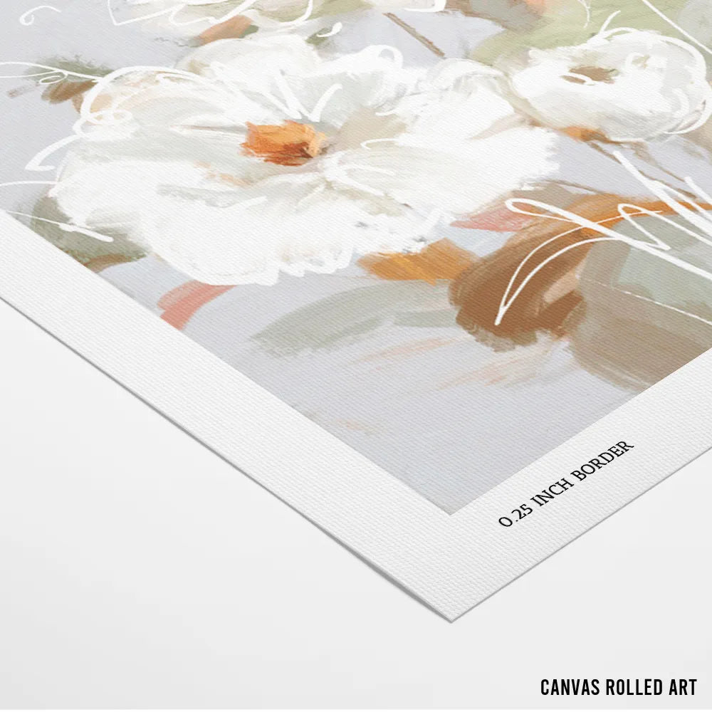 Ivory Garden Botanical Wall Art Painting - XS / Matte Paper / Rolled Art - Nook At You