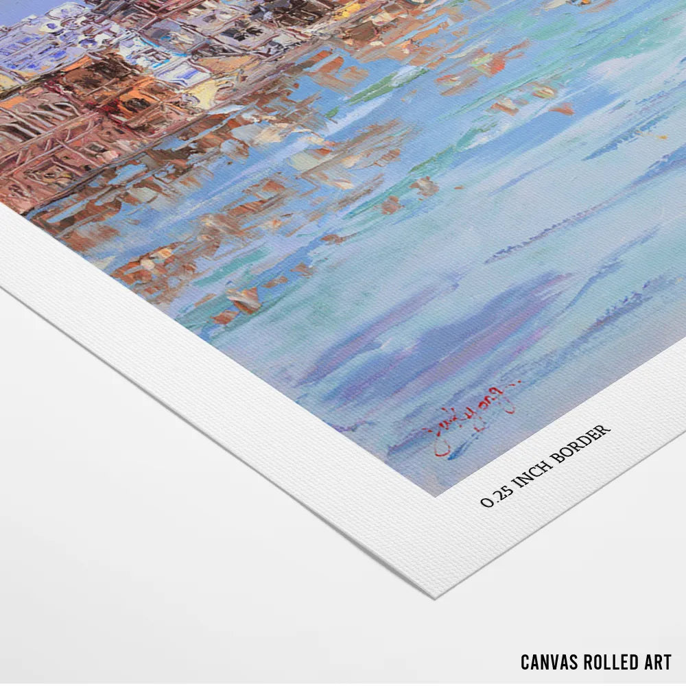 Varanasi River Morning Landscape Canvas Art Print - XS / Matte Paper / Rolled Art - Nook At You