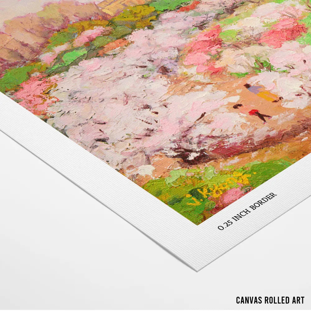 Spring Blossom Cityscape Canvas Landscape Wall Art - XS / Matte Paper / Rolled Art - Nook At You