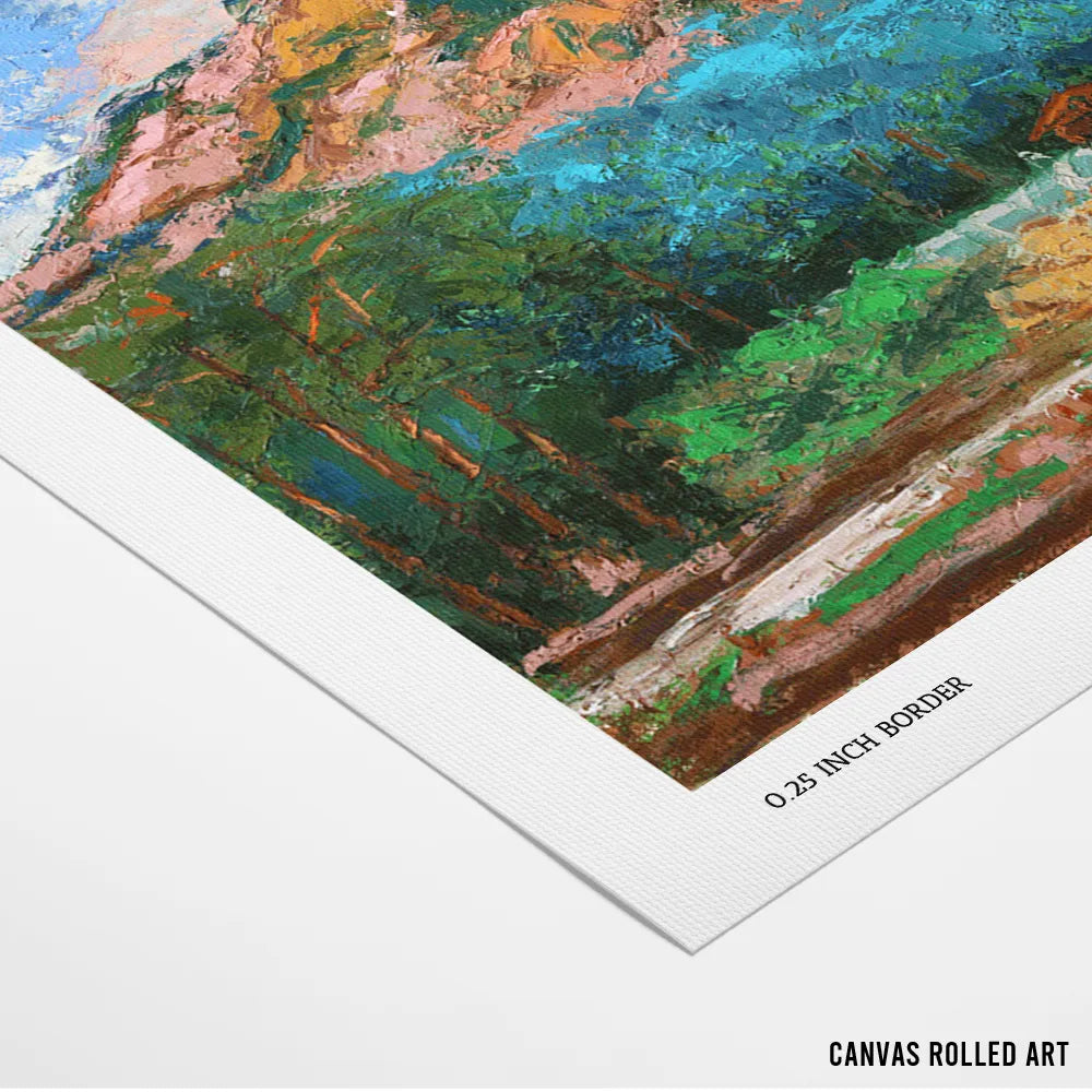 Colorful Mountain Road Landscape Painting - XS / Matte Paper / Rolled Art - Nook At You