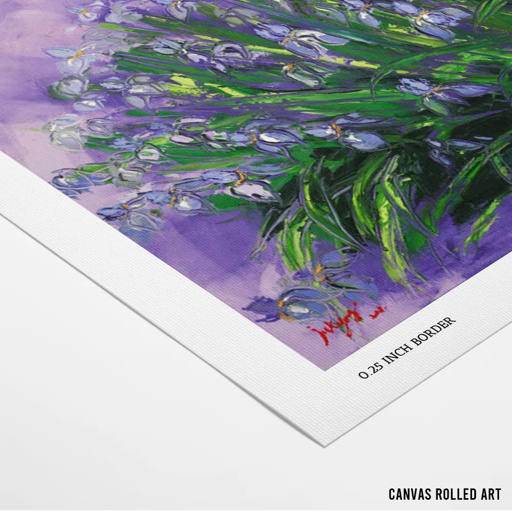 Lush Purple Irises Floral Painting For Living Room - XS / Matte Paper / Rolled Art - Nook At You