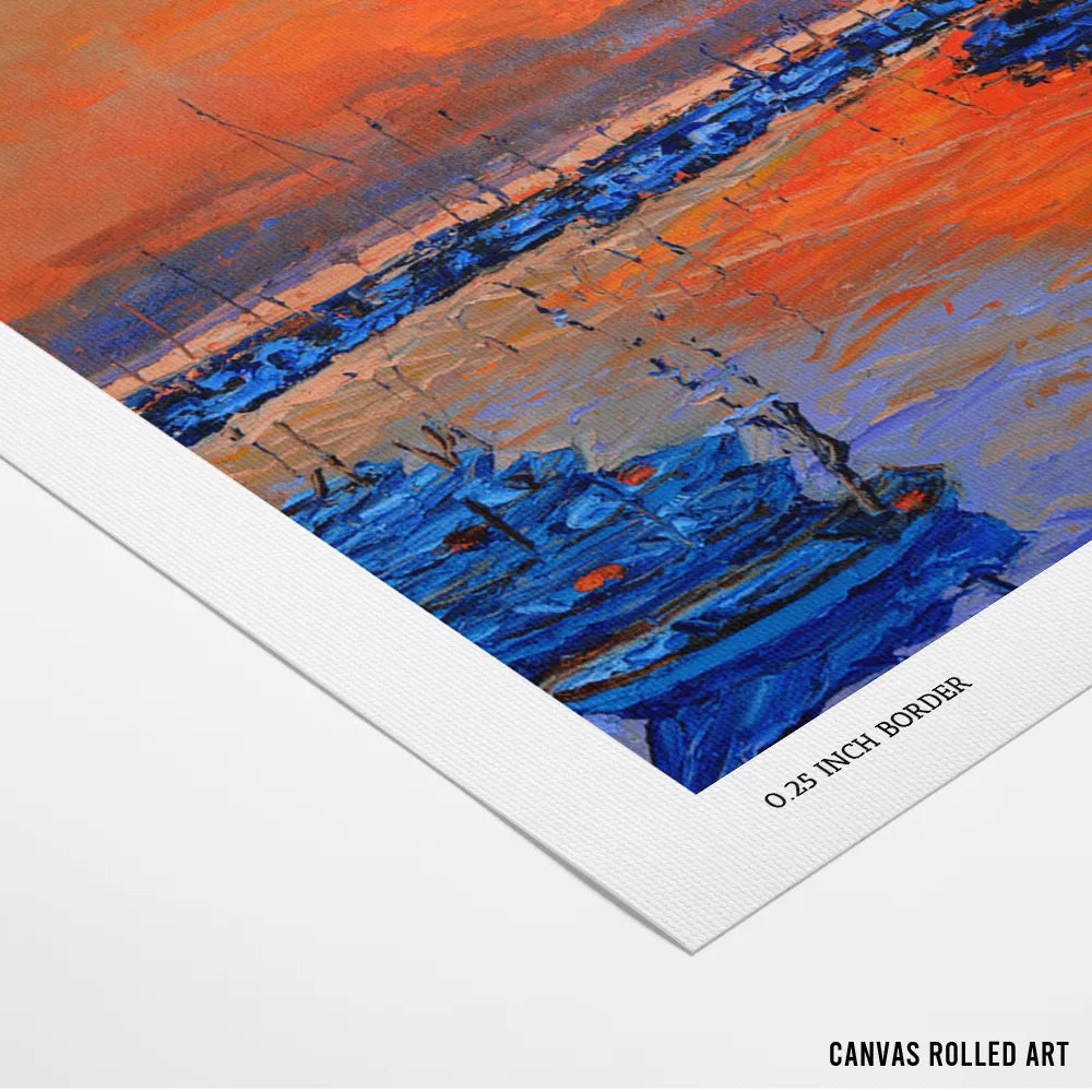 Vibrant Sunset Marina Landscape Wall Art Print - XS / Matte Paper / Rolled Art - Nook At You