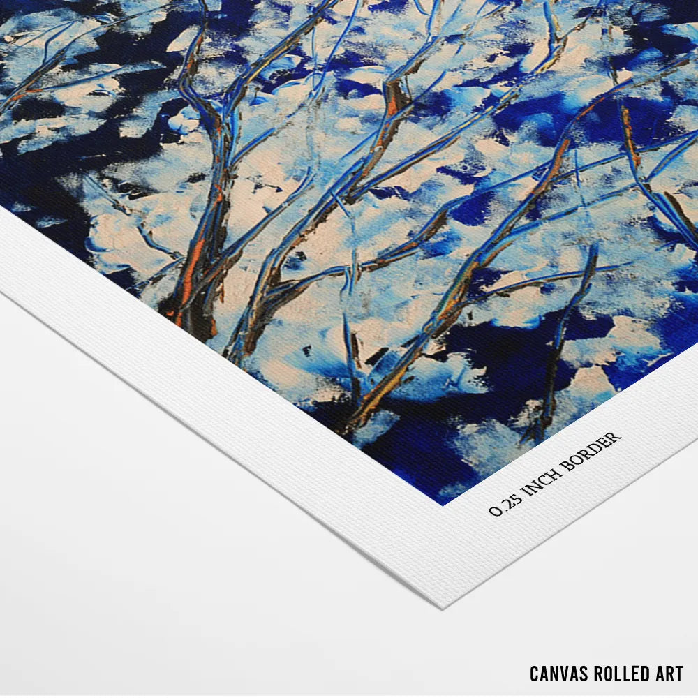 Moonlit Winter Branches Canvas Landscape Wall Art - XS / Matte Paper / Rolled Art - Nook At You
