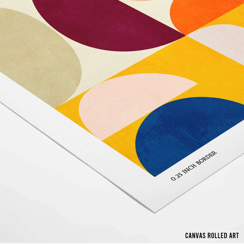 Vivid Bauhaus 2 Abstract Painting for Living Room - XS / Matte Paper / Rolled Art - Nook At You