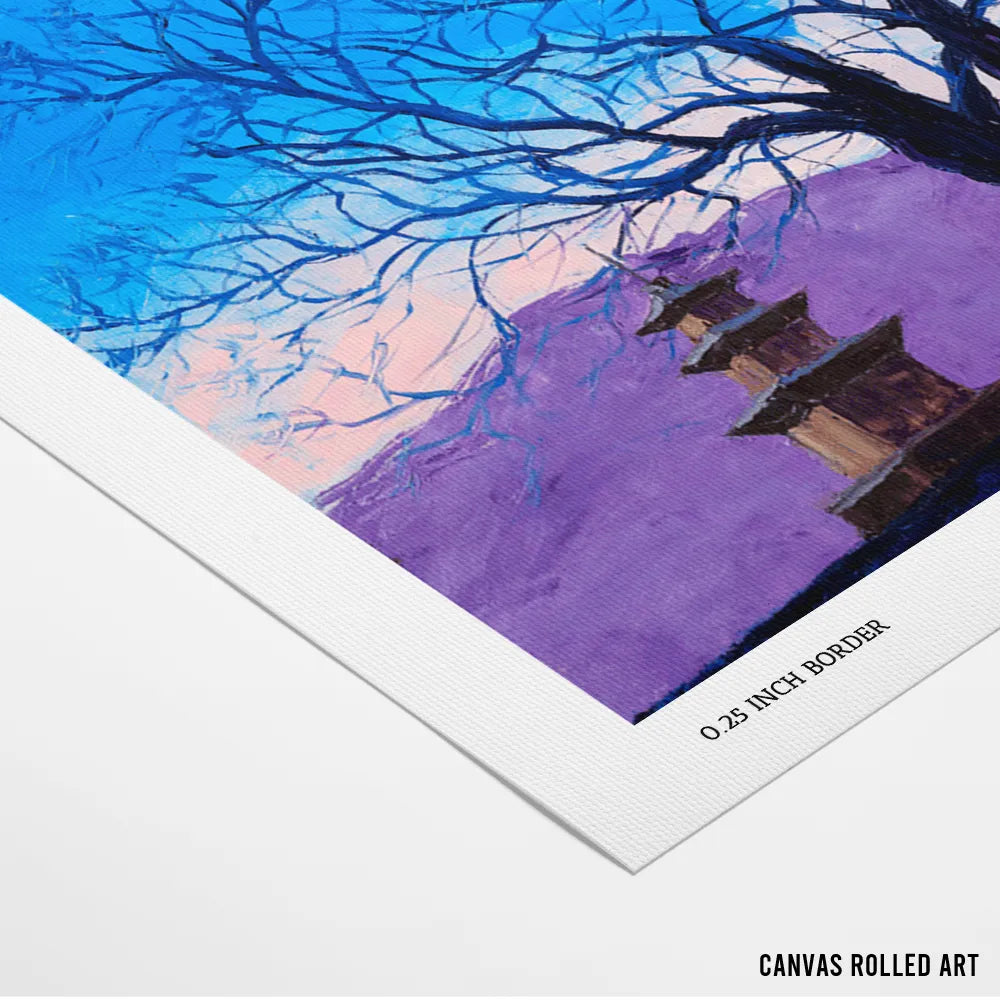 Serene Pagoda Landscape Wall Art Poster For Living Room - XS / Matte Paper / Rolled Art - Nook At You
