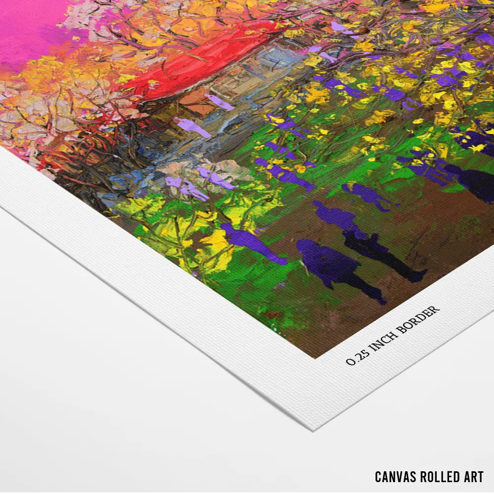 Vibrant Village Scene Landscape Wall Art For Workspace - XS / Matte Paper / Rolled Art - Nook At You