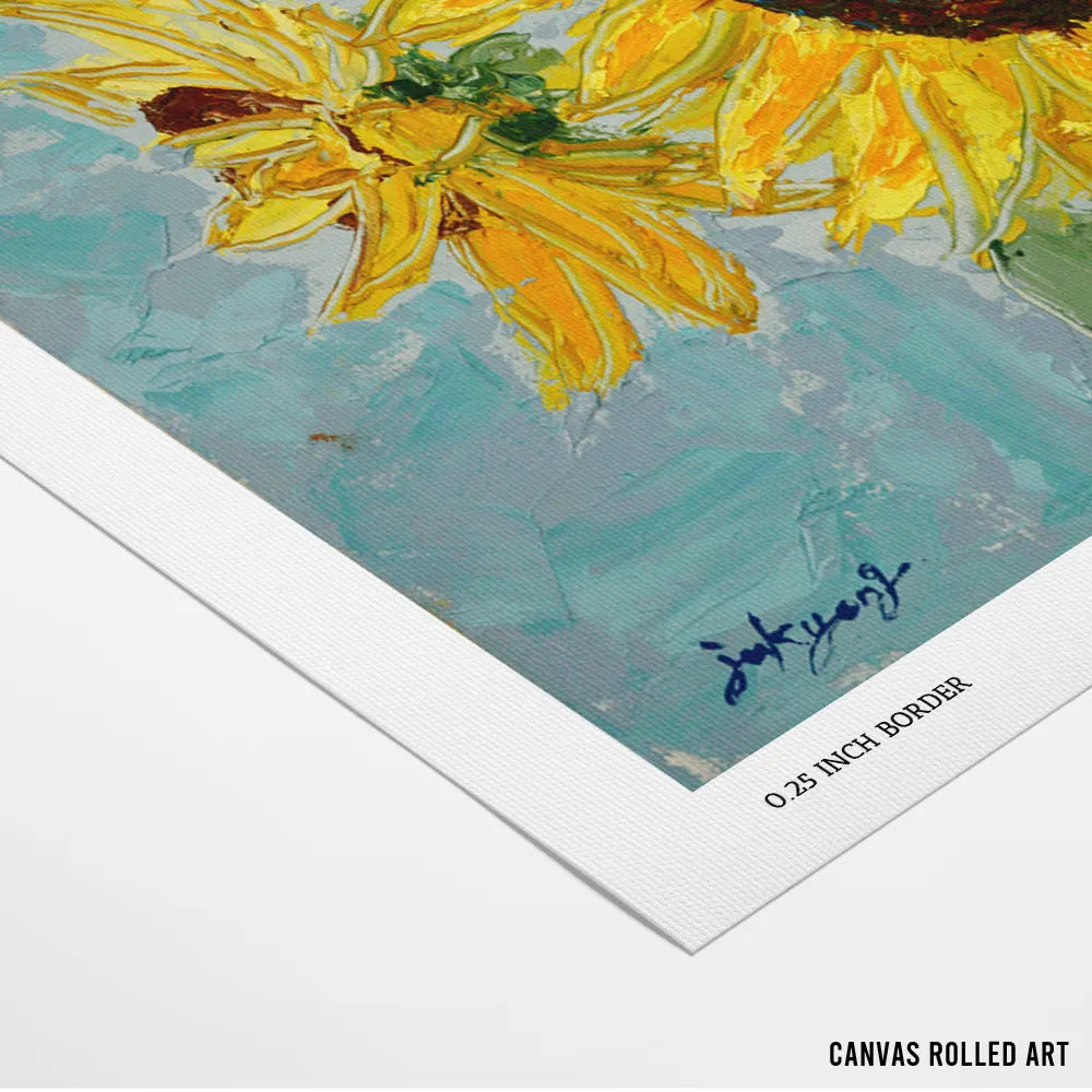 Bright Yellow Sunflowers Floral Wall Art For Living Room - XS / Matte Paper / Rolled Art - Nook At You