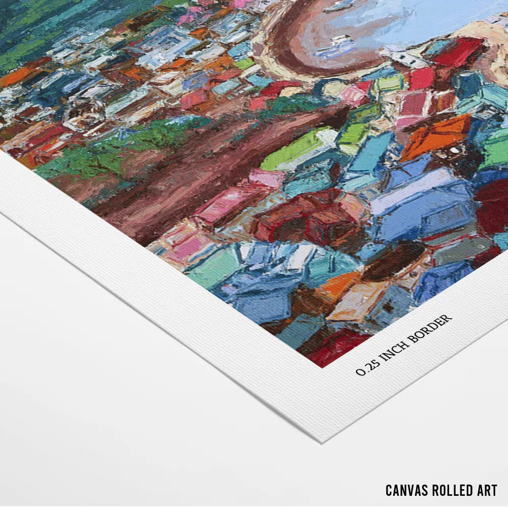 Colorful Coastal Village Landscape Wall Art Print - XS / Matte Paper / Rolled Art - Nook At You