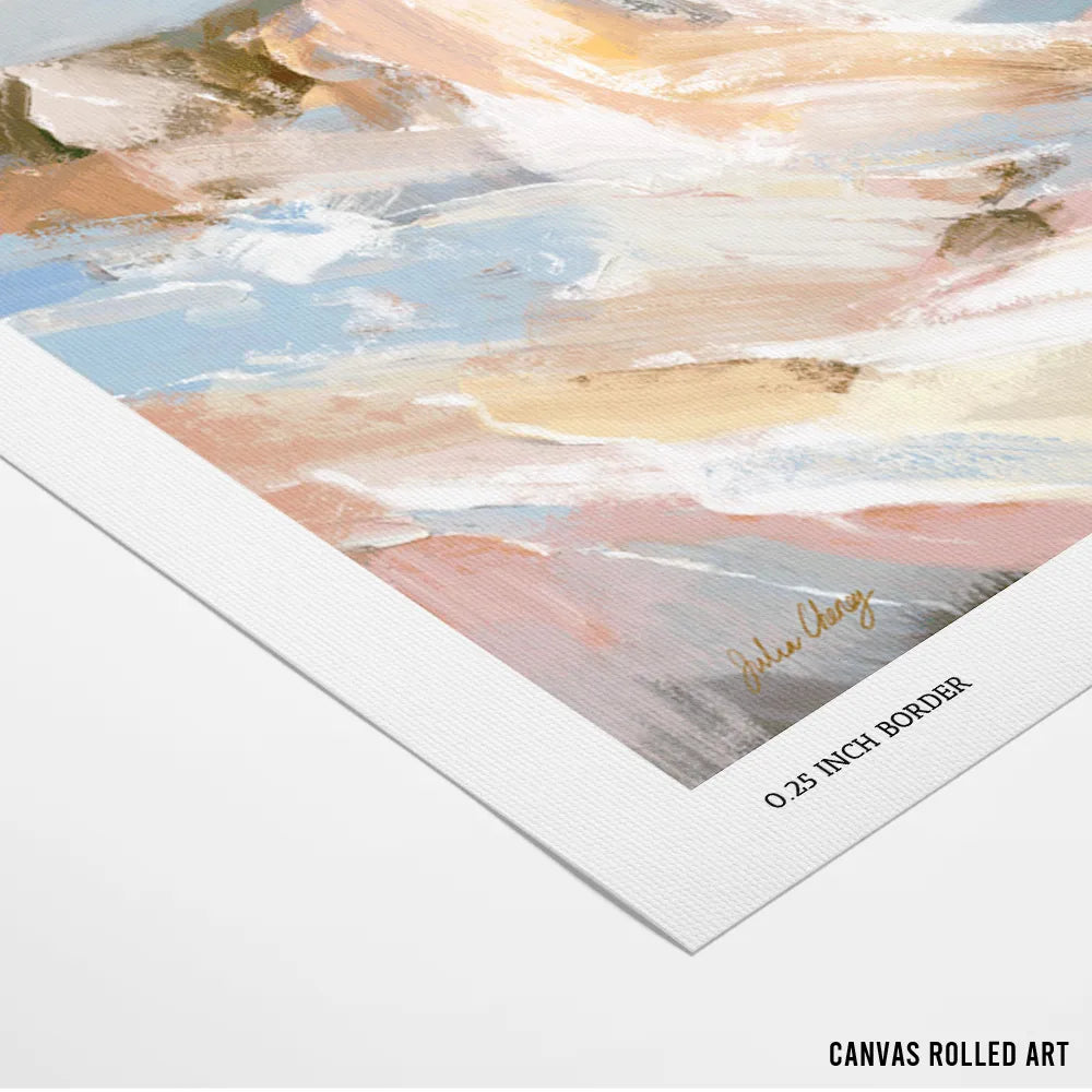 Peaceful Coastal Sailboats Landscape Painting - XS / Matte Paper / Rolled Art - Nook At You