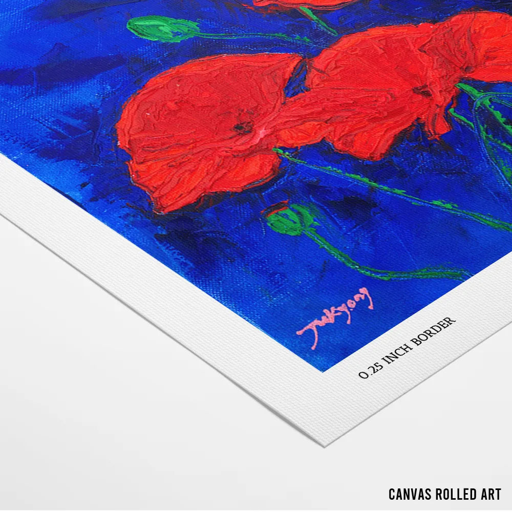 Vibrant Red Poppies Botanical Wall Art For Living Room - XS / Matte Paper / Rolled Art - Nook At You