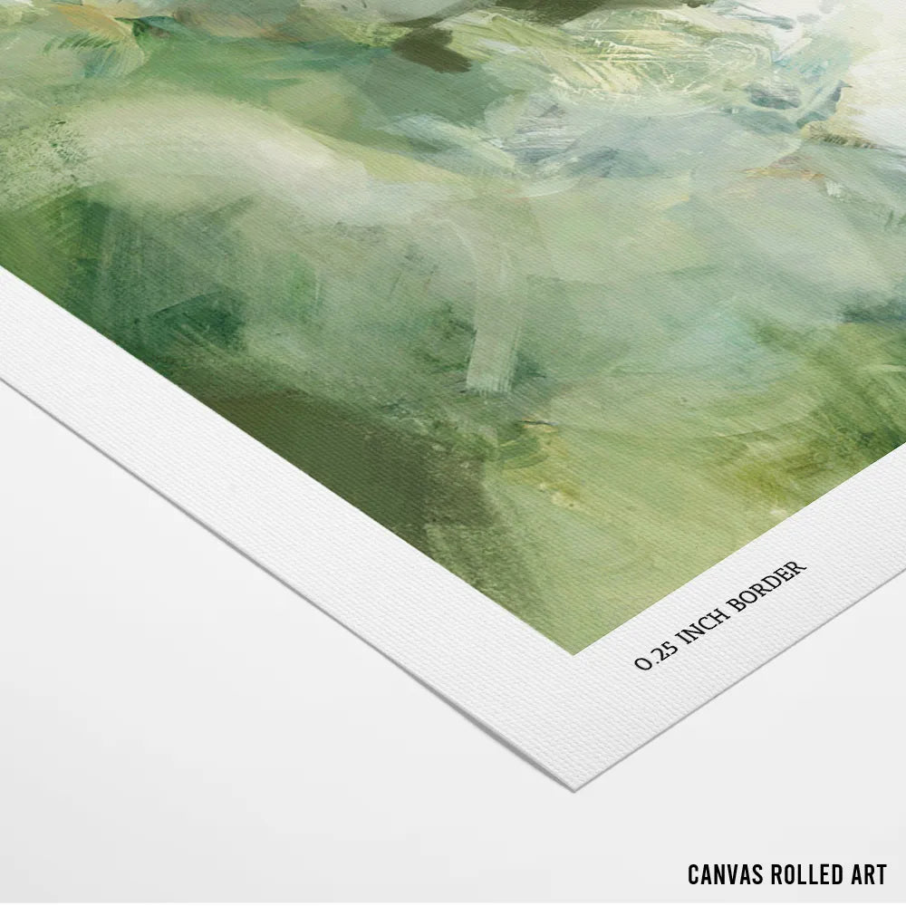 Whispering Greens Abstract Painting For Living Room - XS / Matte Paper / Rolled Art - Nook At You