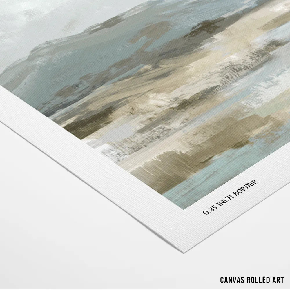 Misty Shore Abstract Painting For Living Room - XS / Matte Paper / Rolled Art - Nook At You
