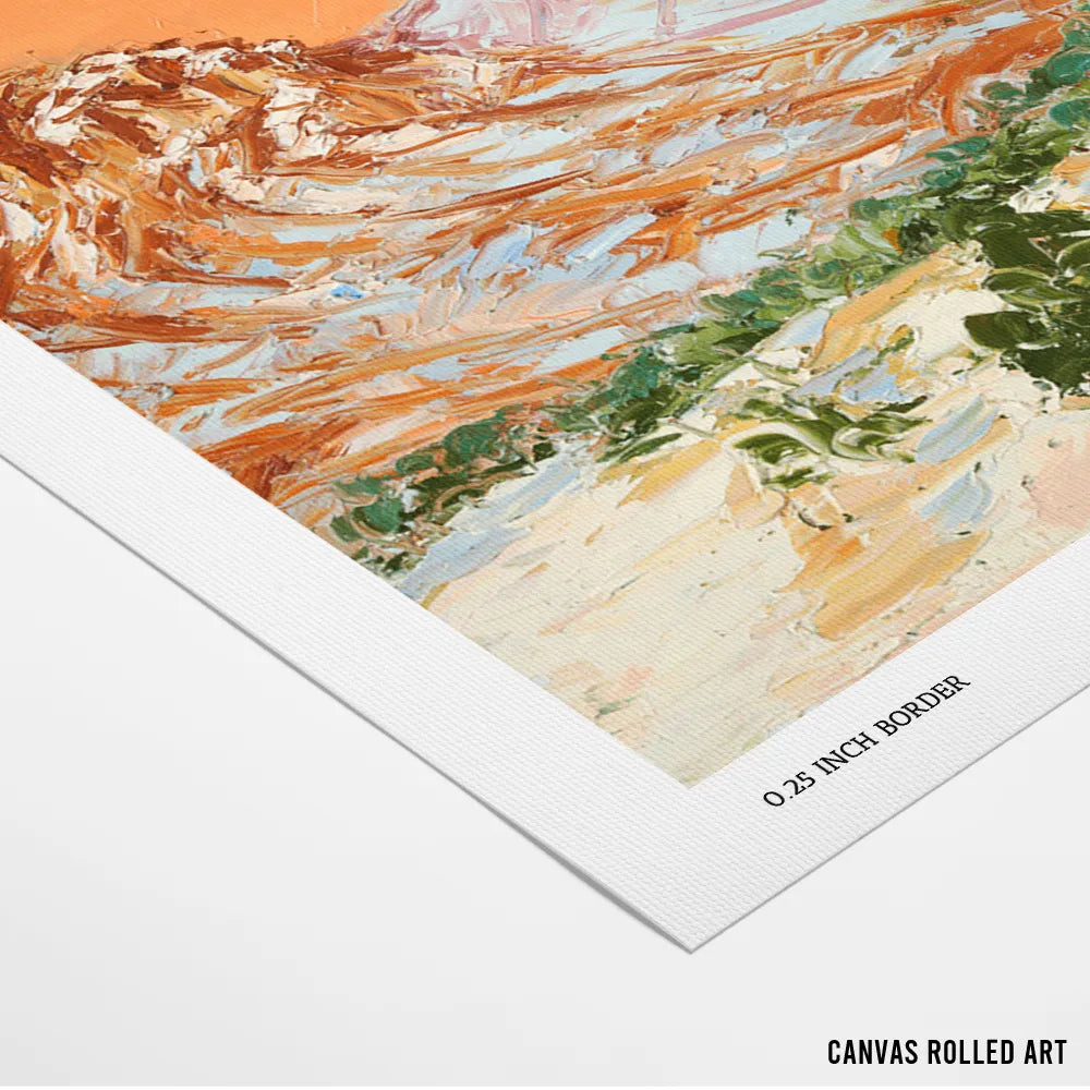 Orange Sky Desert Peaks Landscape Wall Art Poster - XS / Matte Paper / Rolled Art - Nook At You