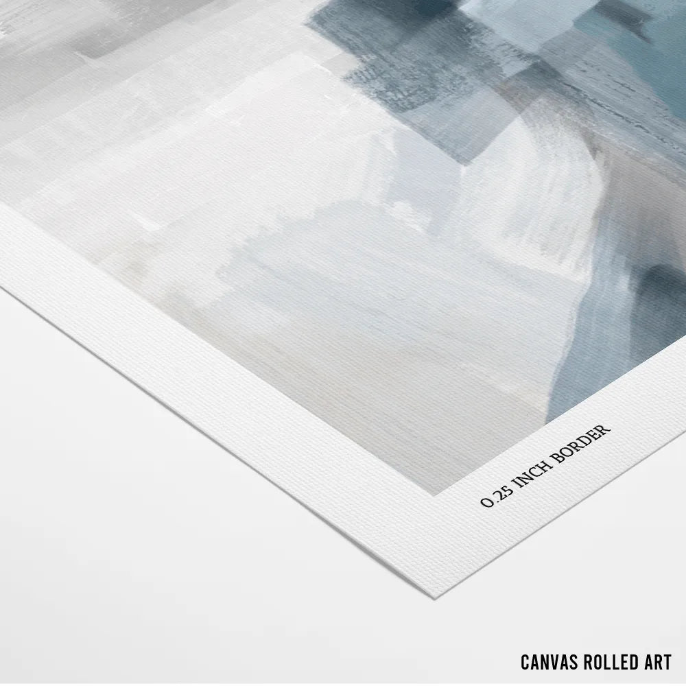 Muted Blue Abstract Artwork For Living Room - XS / Matte Paper / Rolled Art - Nook At You